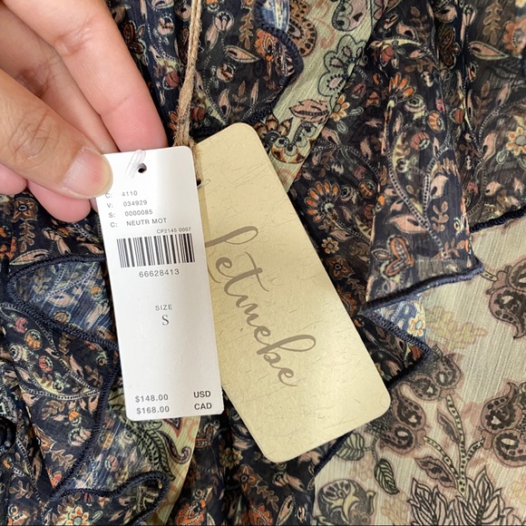 Anthropologie Let Me Be Sheer Femme Maxi Boho Ruffle Hi-Low Tops Size S NWT - Picture 12 of 16